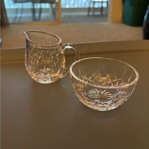 Waterford Crystal Clear Glass Creamer and Sugar Bowl Set